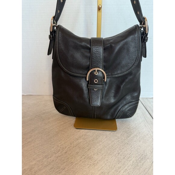 Coach Handbags - Coach Vintage 9480 Soho Flap Crossbody Black Leather Shoulder Hobo Y2K Cleaned